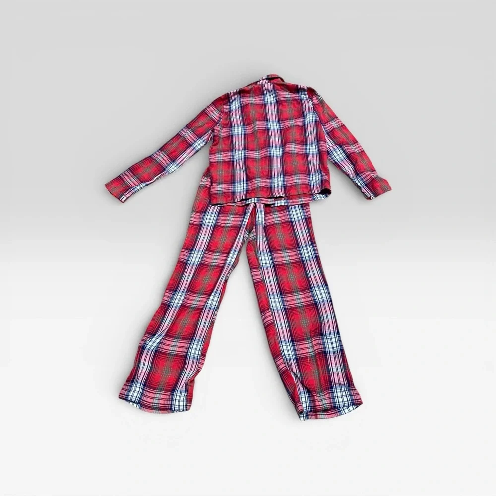 Plaid Red and Gray Kids Pajama Set